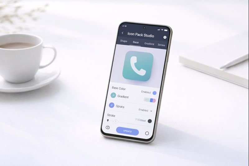 Icon Pack Studio interface showing icon customization