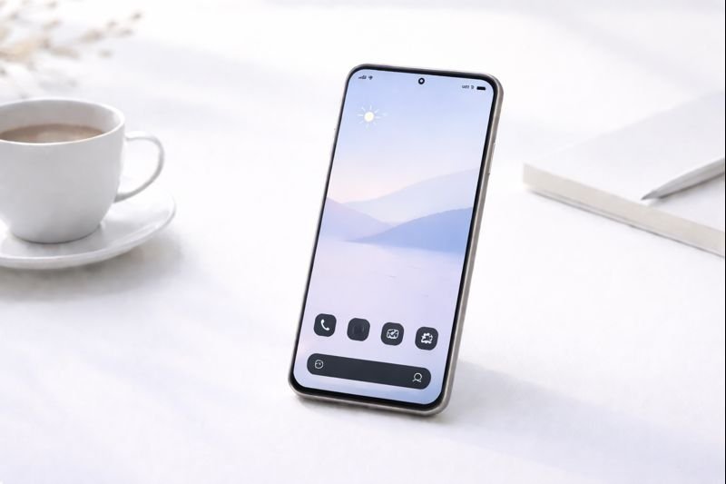 Pure Essence Black icons on a light wallpaper