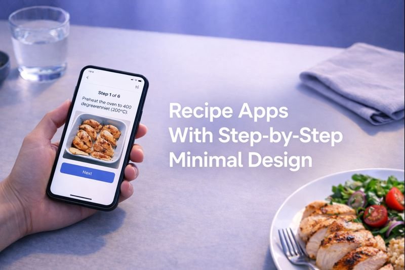 Recipe Apps With Step-by-Step Minimal Design
