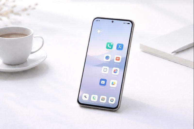 Verticons icon pack arranged neatly on a phone screen