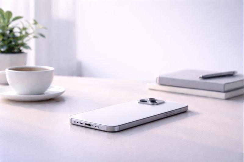 a quiet room with soft light and a phone resting face down on a table
