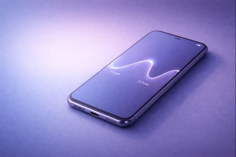 a simple waveform or visual rhythm guiding breath