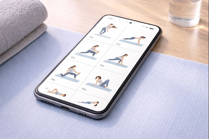 an image of multiple small workout cards laid out cleanly on a phone screen